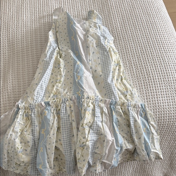 Mable Dresses & Skirts - Light Blue & Cream Floral Tiered Mini Dress
